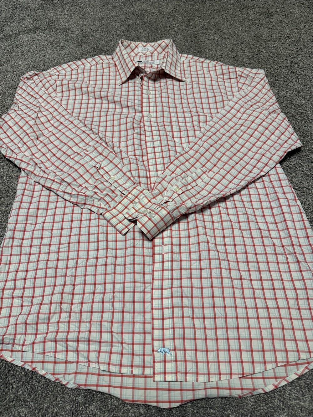 Classic Men's Red Plaid Long-Sleeve Button-Down Shirt